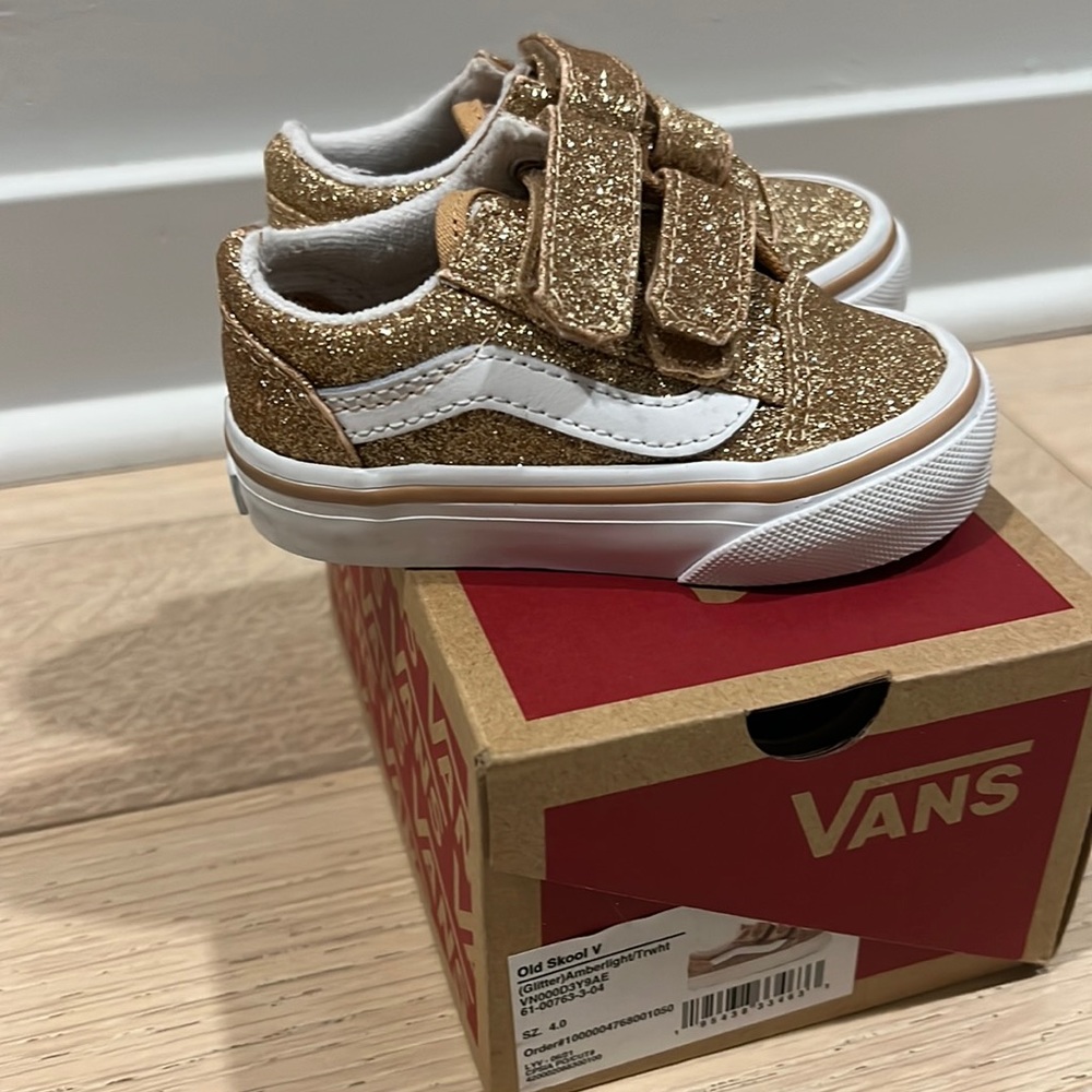 Gold Glitter Old School Vans